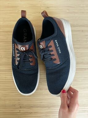 Cole Haan Men's Grandsport Journey Knit Sneakers in a Navy Ink size 11